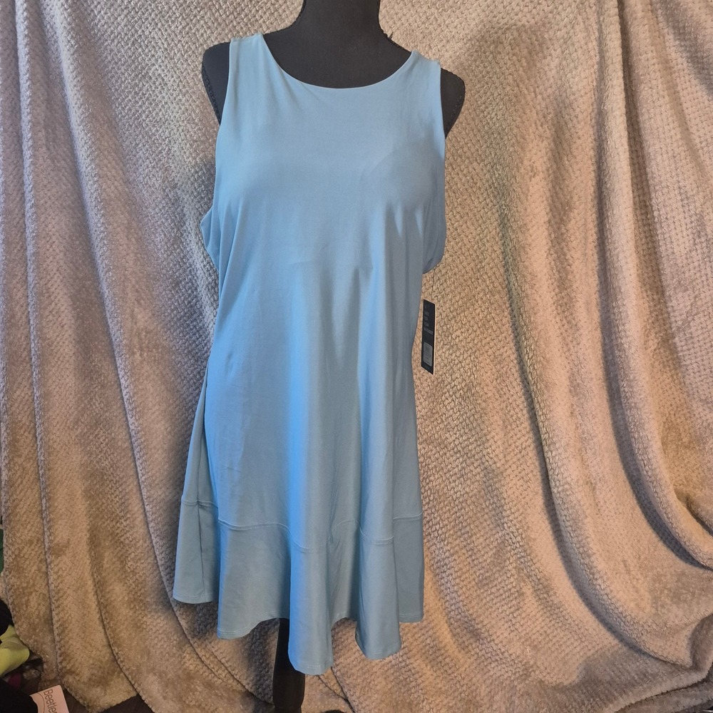 Etonic Womens Adriatic Blue Flounce Hem Active Dress XL Built-in Bra CWEDR2491